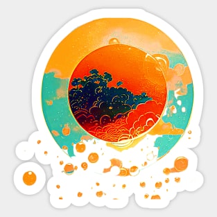 SUNSET BUBBLES, WHITECAPS Sticker